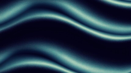Abstract blue fabric waves, dark background, textile texture, design element