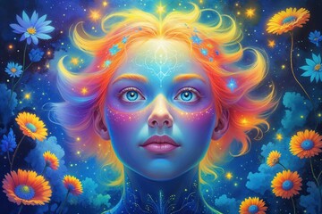 Charming Luminous Artwork of a Youthful Visionary Portrait