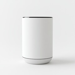 Minimalist White Trash Can with Black Accents for Modern Spaces