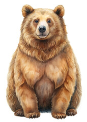 Realistic bear illustration, detailed fur texture, wildlife art, nature theme, suitable for prints, educational purposes.