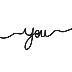 Lineart sign of you. You symbol with white background