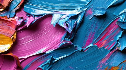 Vibrant oil paint texture, close-up view, studio shot, abstract art background