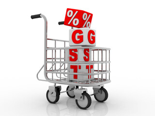 3d rendering GST Tax India with percentage
