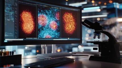 Advanced Research: Microscope and Cell Analysis on Screen in a Modern Lab