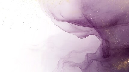 Fototapeta premium Abstract Purple and Gold Ink Swirls Design