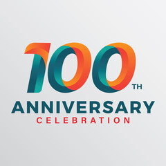 100th anniversary celebration vector template.