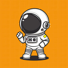 A lovable astronaut in a bubble helmet, gazing at distant stars, embarking on an incredible cosmic adventure.