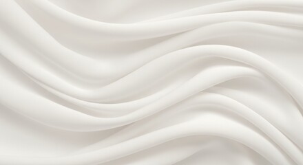Naklejka premium Creamy white texture, soft fabric folds, abstract waves, smooth curves, minimalist background, gentle shadows, silky material, elegant drapery
