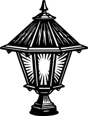 Modern Black Lamp Silhouette – Vector Graphic