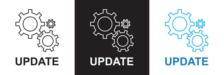 Update software icon .  System upgrade notification .  Progress install sign business concept.  isolated on white and black background. vector illustration. EPS 10