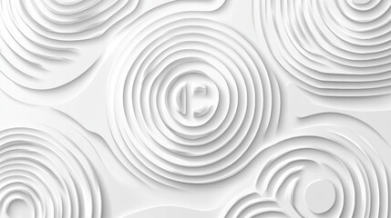 Abstract White Swirls on Smooth Surface with Layered Design Elements