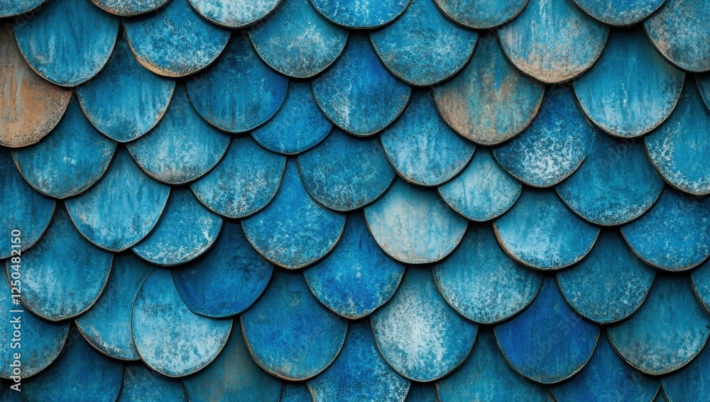 Aufkleber blue scale pattern texture background.