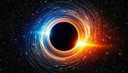 black hole over star field in outer space featuring abstract.