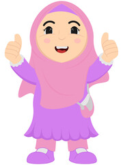 Muslimah School Girl Illustration for Ramadan