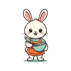 Cute Rabbit Cartoon Vector Icon Illustration. Animal Nature Icon Concept Isolated Flat happy illustration