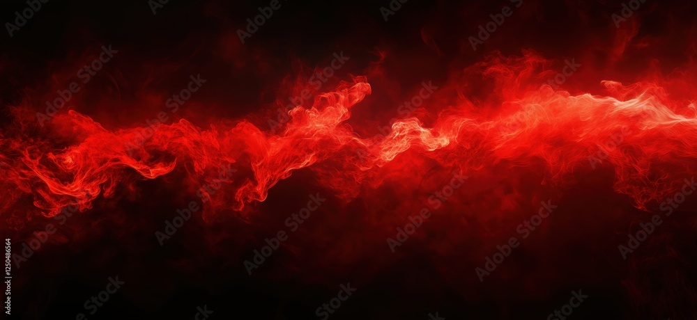 Poster red smoke wave abstract background with dynamic flowing patterns and textures, copy space for text