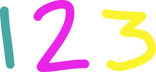 Cute Children Scribble Numbers 123