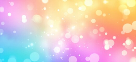 Obraz premium Colorful bokeh background with soft pastel hues and sparkling lights, copy space for text