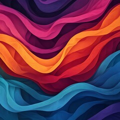 Obraz premium Flowing abstract waves digital art natural patterns and geometry vibrant colors creative rhythm