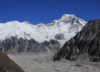 Hungchi, high mountain in the Himalayas, Nepal.
