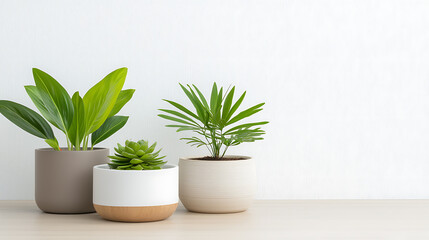 Fototapeta premium Indoor plant arrangement modern home photography minimalist setting close-up nature's beauty in decor