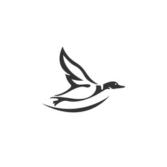 flying duck mallard migration logo design,Flying duck icon. Wild bird flight. Beautiful mallard