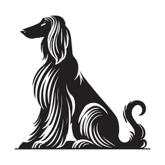 Bold Afghan Hound silhouette designed for graphic designers - Afghan Hound illustration - minimal Afghan Hound vector - dog silhouette
