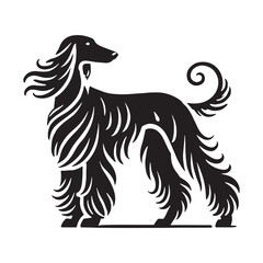 Afghan Hound silhouette designed for professional and creative use - Afghan Hound illustration - minimal Afghan Hound vector - dog silhouette

