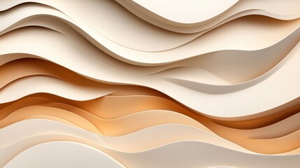 Obraz premium Abstract Wave Pattern Design In Cream And Beige Tones