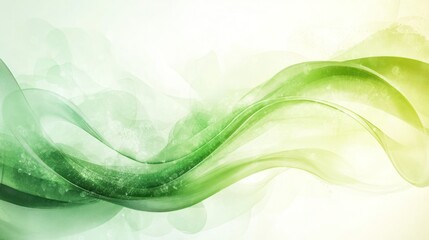 Abstract Green Wave Background with Elegant Lines and Subtle Textures