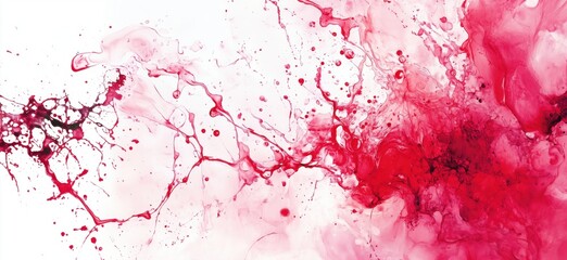 Abstract red liquid splash with dynamic movement and vibrant colors, copy space for text