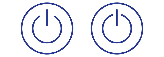 On off power button. Switch on switch off icon. Press start button sign isolated on white background. On off vector circle symbol.