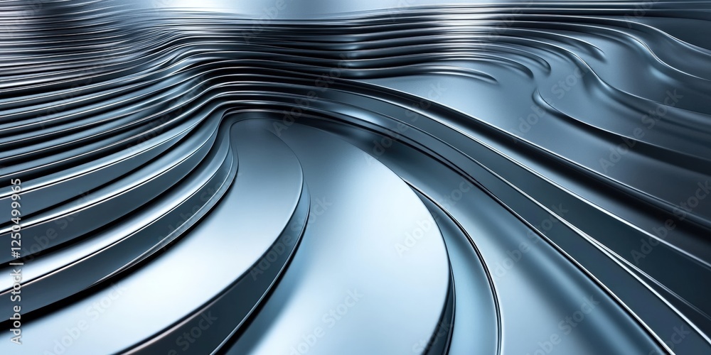 Poster smooth and abstract silver background with soft lines and curves for creative and modern design proj