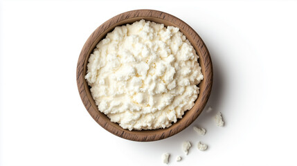 Ricotta cheese isolated on white background
