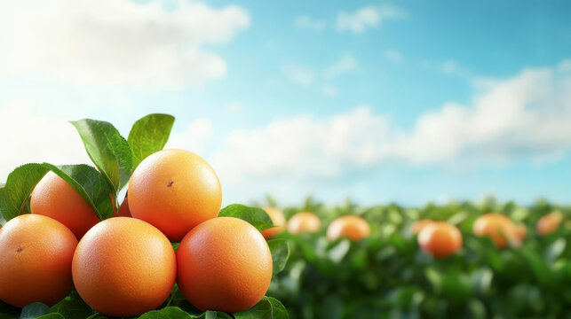 Organic orchard, biodynamic farming methods, 3D illustration