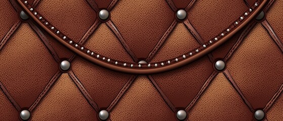 Naklejka premium Intricate Leather Artwork with Tan Background and Detailed Framing Design for Premium Visual Appeal