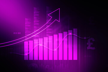 2d illustration Stock market online business concept. business Graph 
