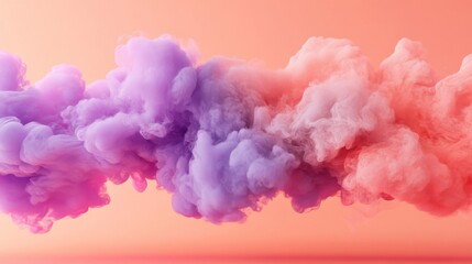 Fototapeta premium Abstract Pastel Smoke Clouds On Coral Background