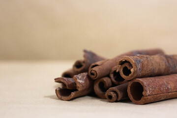 Cinnamon sticks spice smelling brown for holiday baking
