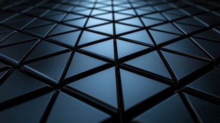 Dark metallic triangular surface receding into light