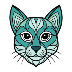 Fototapeta premium A Zentangle wolf head features intricate, meditative patterns forming a majestic wolf’s face, blending bold lines, geometric shapes, and organic details for a striking, artistic design.