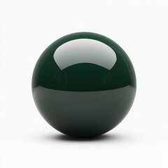 Green ball, isolated on a white background, high-resolution photography. 