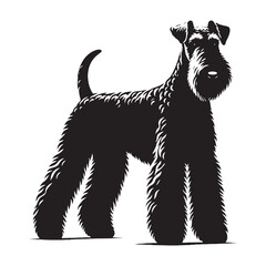 Stylish Airedale Terrier silhouette with clean, bold lines - Airedale Terrier illustration - minimal Airedale Terrier vector - dog silhouette
