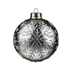 Fototapeta premium Silver Frosted Christmas Ornament Elegant Holiday Decoration with Delicate Texture Transparent PNG, silver, frosted, Christmas, ornament, holiday, decoration, festive, winter, elegant