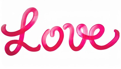 Fototapeta premium vibrant pink ribbon style strokes forming the word 