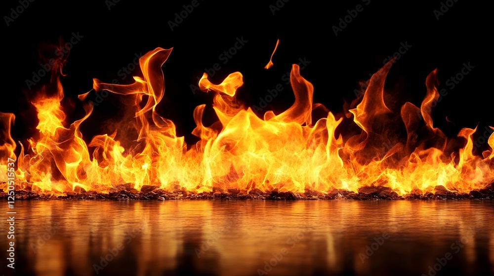 Aufkleber dramatic image of a raging inferno with intense blazing fiery flames engulfing the scene a spectacul