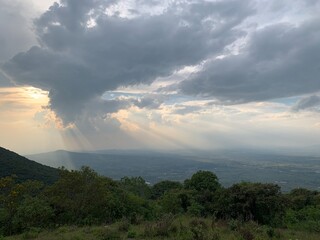 sunset in the mountains