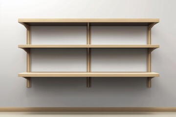 3d empty showcase display with retail shelves. Mock up. Vector
