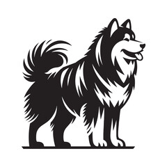 Alaskan Malamute silhouette suitable for branding and custom artwork - Alaskan Malamute illustration - minimal Alaskan Malamute vector - dog silhouette
