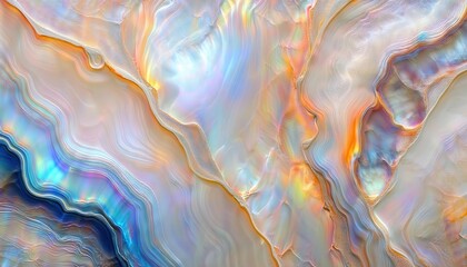 Obraz premium abstract fluid color patterns with iridescent shades of blue, orange, and pink creating smooth, wavy texture for design